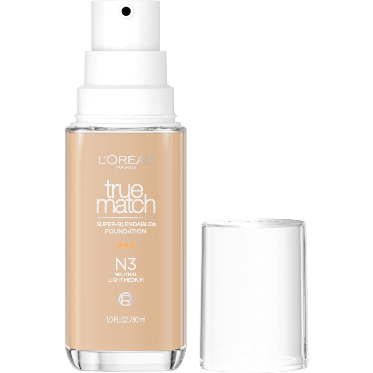 L'Oreal Paris True Match Super-Blendable Foundation, Medium Coverage Liquid Foundation Makeup, N3, Light Medium, 1 Fl Oz L'Oreal Paris