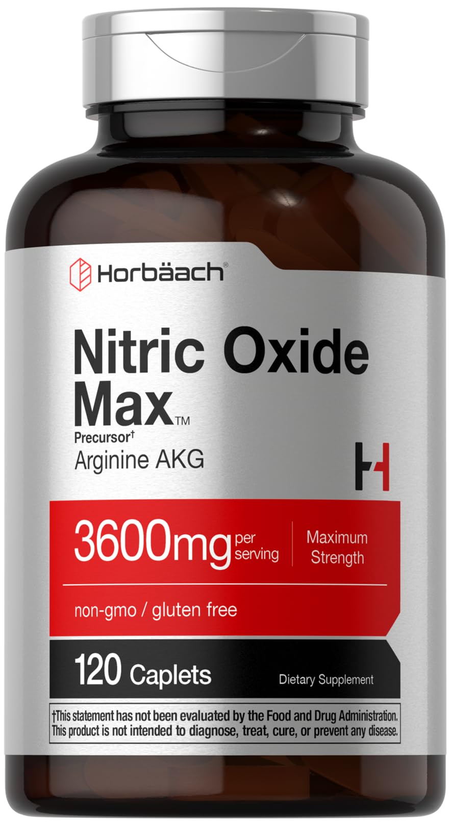 Horbäach Nitric Oxide Max 3600mg | 120 Caplets | with Arginine AAKG for Men and Women | Vegetarian, Non-GMO Horbäach buy australia supplements