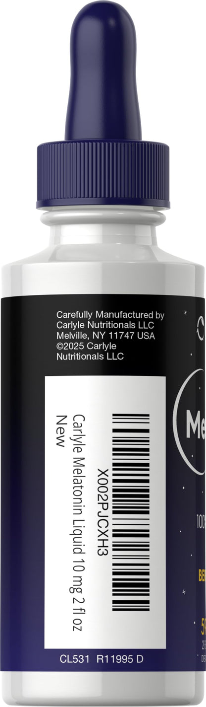 Carlyle Melatonin 10mg | 2 fl oz Liquid Drops | Berry Flavor | for Adults | Non-GMO, Vegetarian Supplement Carlyle