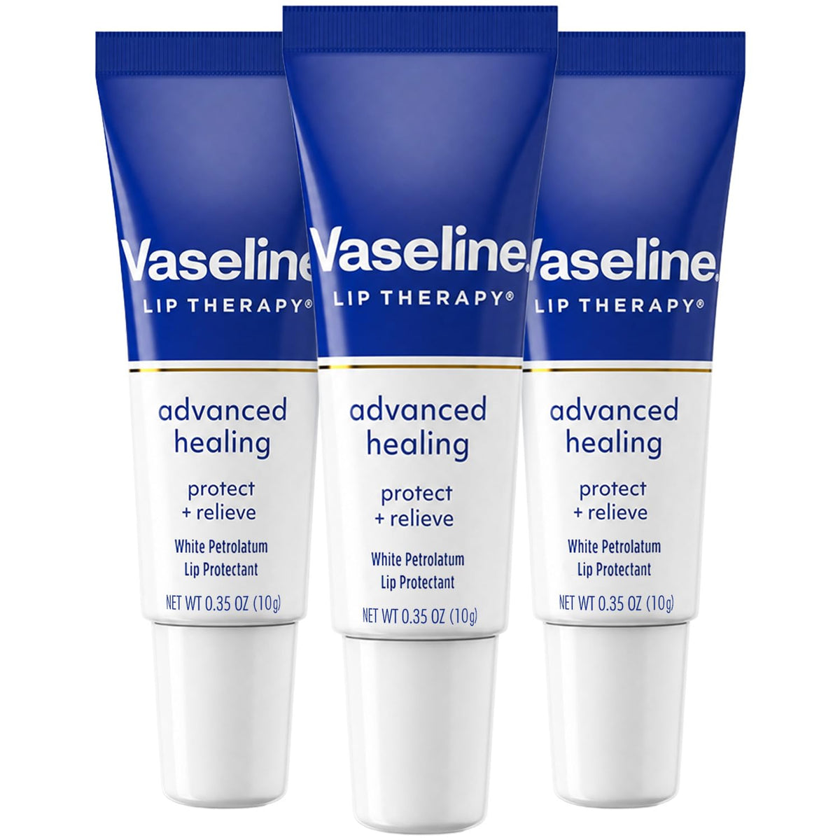 Vaseline Lip Therapy Advanced Healing Lip Moisturizer 3-Pack, 0.35 Oz Ea Vaseline