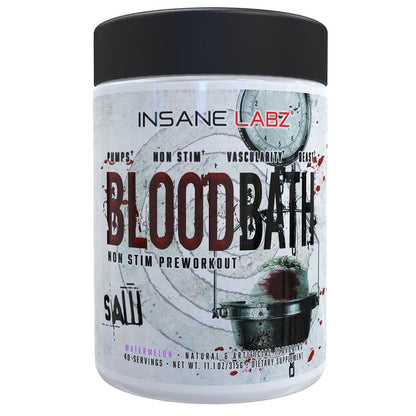 Insane Labz Saw® Bloodbath, Non-Stim Pump Pre Workout Powder with Nitrosigine®, OxyGold™, Agmatine Sulfate, L-Citrulline and Betainne Anhydrous, 40 Srvgs (Grape)