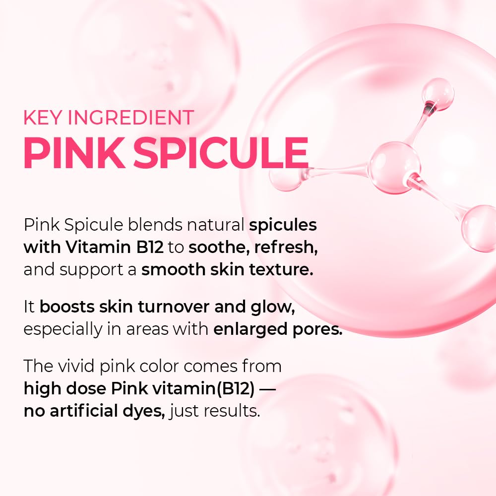 Dr.Melaxin Cyano Pink Spicule Serum with Vitamin B12, Liquid Microneedle Facial Treatment for Enlarged Pores, Niacinamide for Texture Refining & Renewal, 1.01 fl.oz Dr.Melaxin