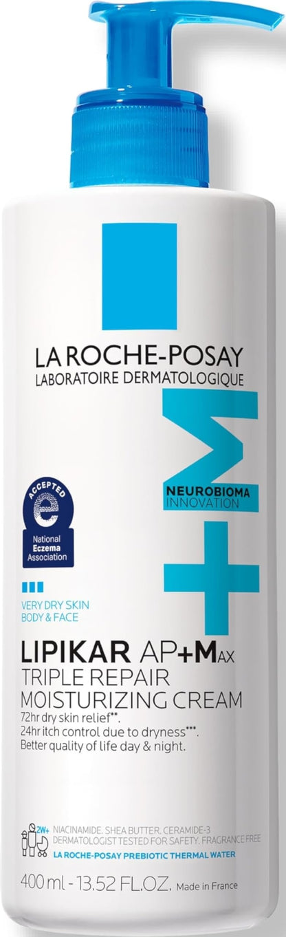 La Roche-Posay Lipikar AP+Max Triple Repair Moisturizing Body Cream,13.52oz La Roche-Posay