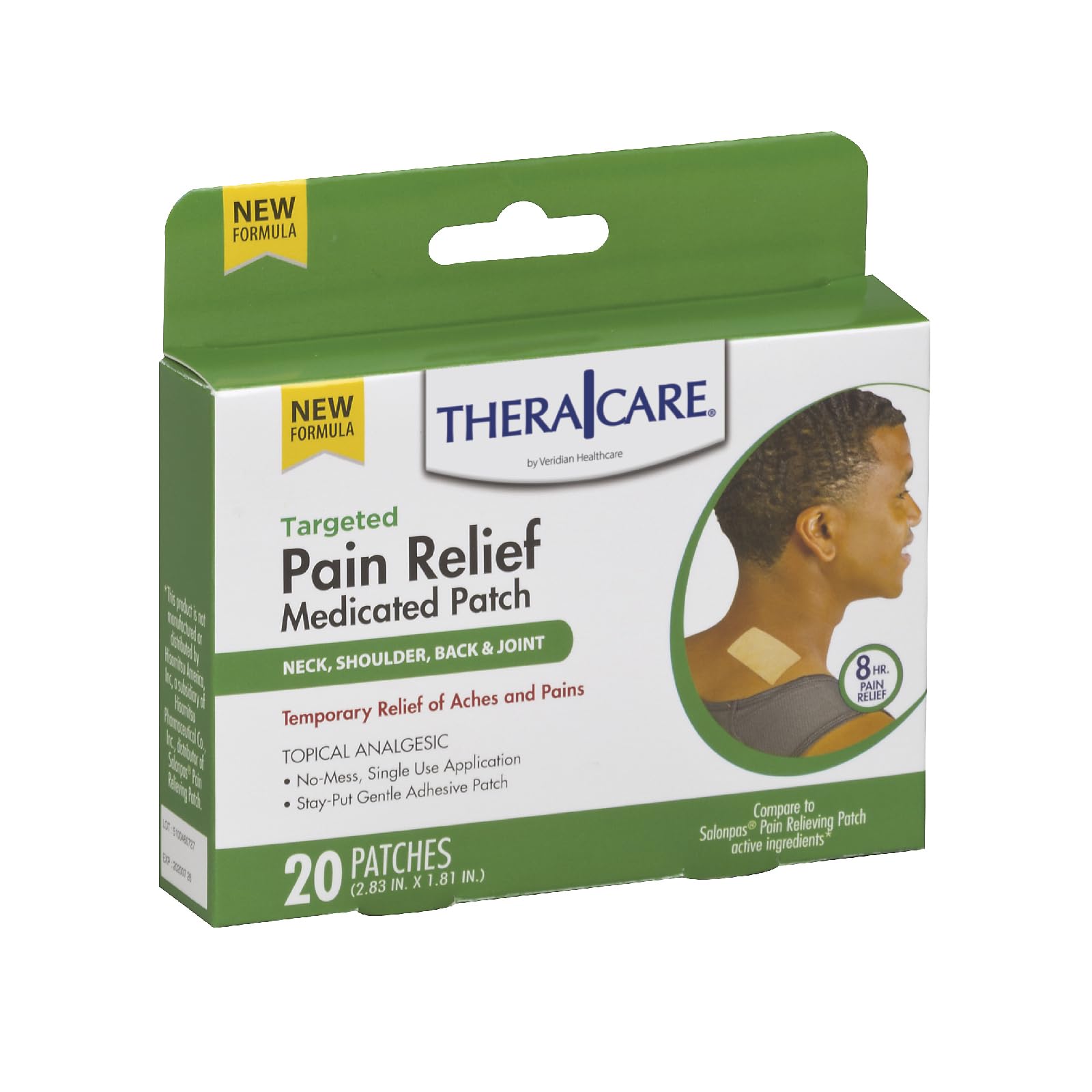 TheraCare Targeted Pain Relief Medicated Patch | Neck, Shoulder, Small Areas | 20-Count | 2.83” x 1.81” | Topical Analgesic | Camphor, Menthol, Methyl Salicylate | Gentle Adhesive Thera Care buy australia supplements