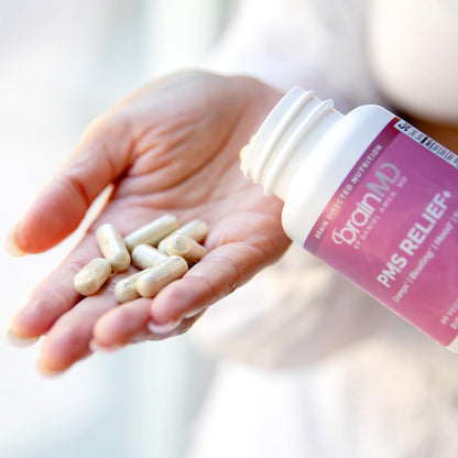 BRAINMD PMS Relief - 60 Capsules | Natural Support, Menstrual Comfort