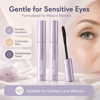 2pcs Blushe Lash Serum Mascara, New Upgrade Blush Korean Mascara, Lengthening & Volumizing Fiber Lash Makeup For Defined, Full Lashes, Smudge Resistant Generic