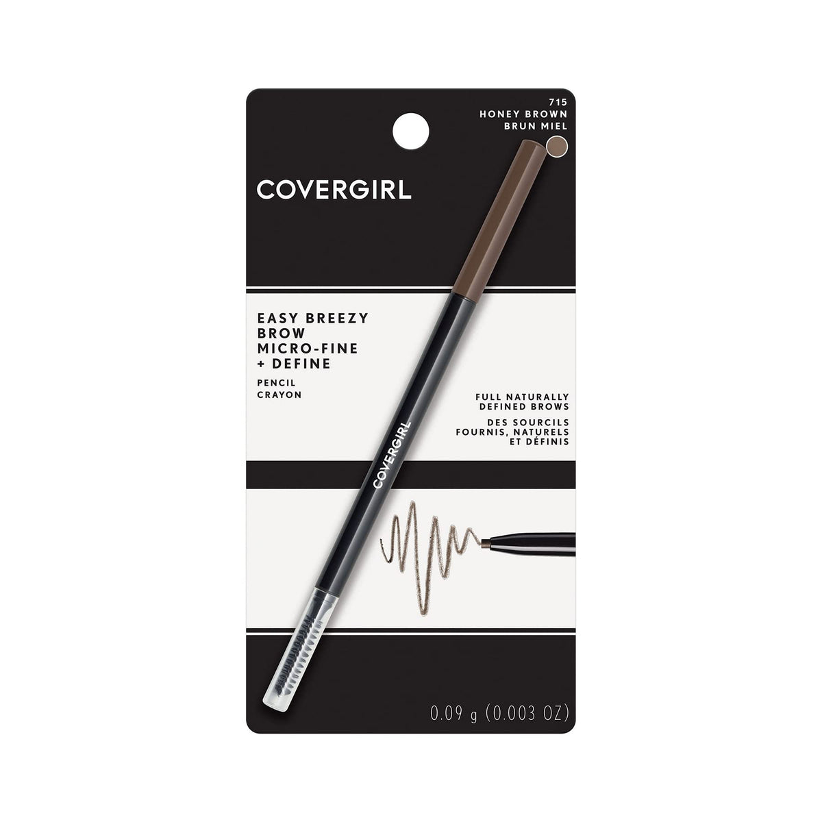 COVERGIRL Easy Breezy Brow Micro-Fine + Define Pencil, Honey Brown, 0.003 Oz COVERGIRL