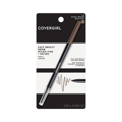 COVERGIRL Easy Breezy Brow Micro-Fine + Define Pencil, Honey Brown, 0.003 Oz COVERGIRL