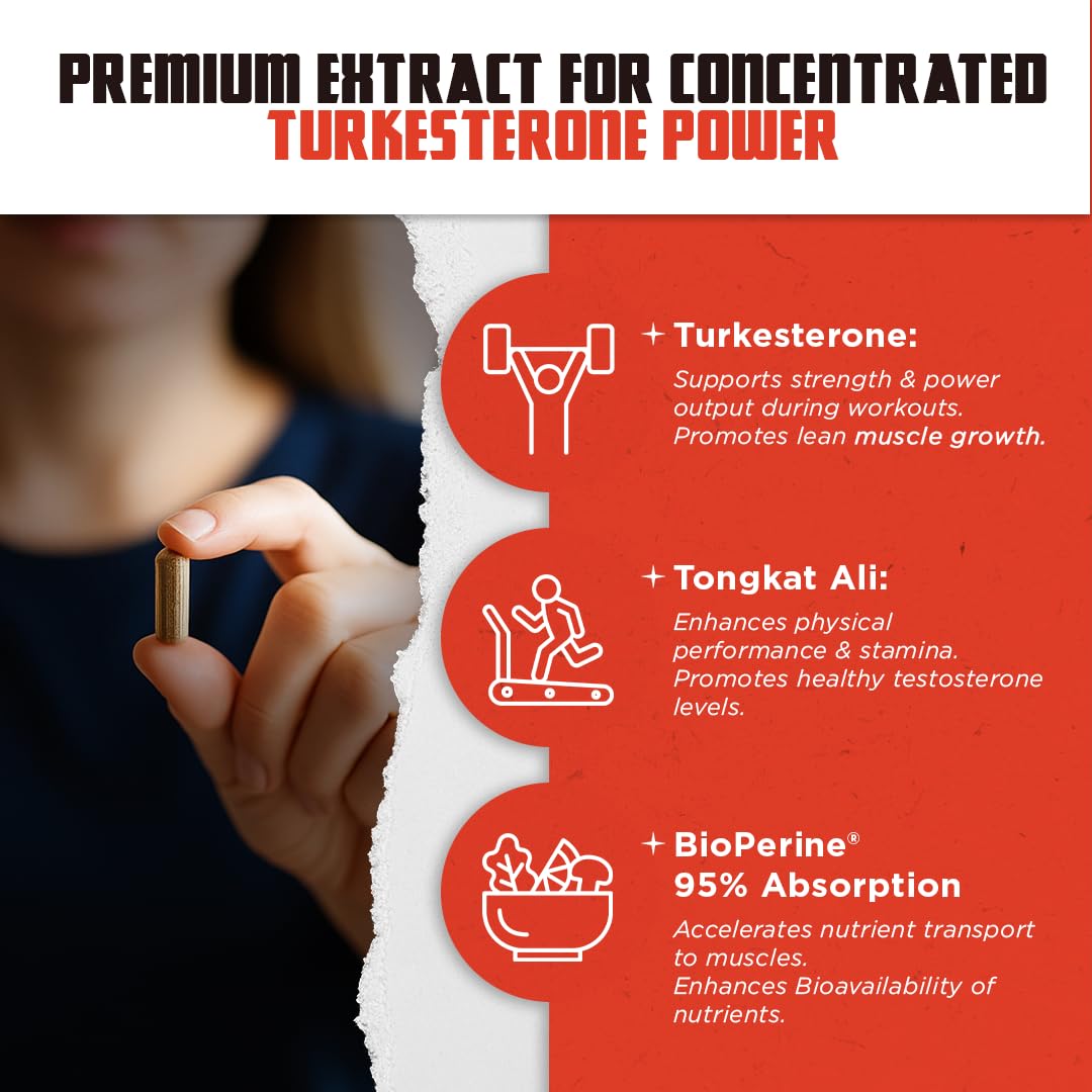 Old School Labs  Supplement for Men – Max Potency Tongkat Ali with BioPerine® for Max Absorption, Supports Muscle, Strength, Recovery, Drive & Stamina – Turkesterone, 120 Capsules Old School Labs buy australia supplements