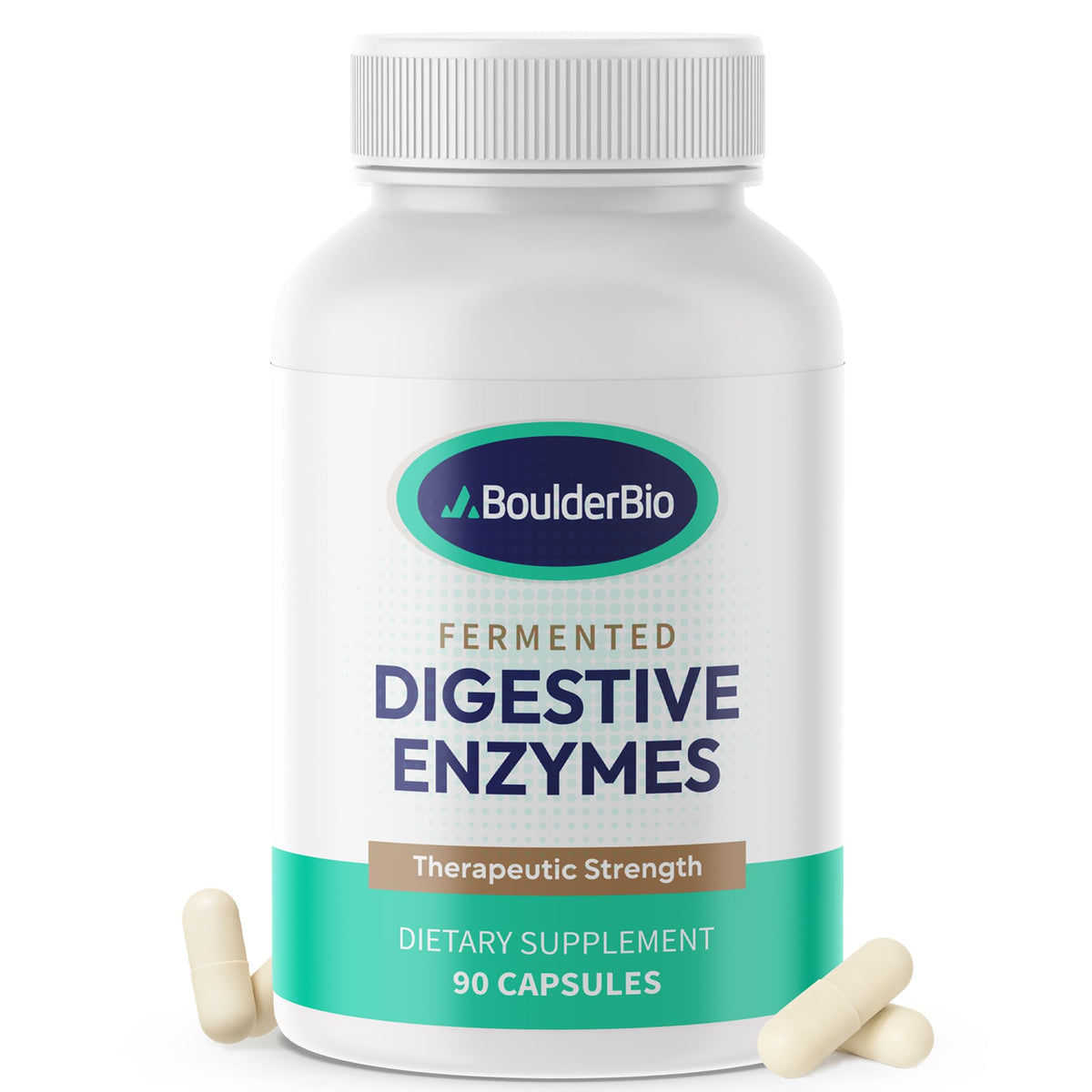 Boulder Bio Digestive Enzymes | 40,000 USP Lipase - Prescription Strength Pancreatic Enzyme Replacement Formula for Fat Digestion, Gut Health & Nutrient Absorption Boulder Bio