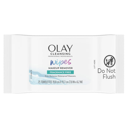 Olay Cleanse Makeup Remover Wipes, Fragrance Free, 25 count Olay