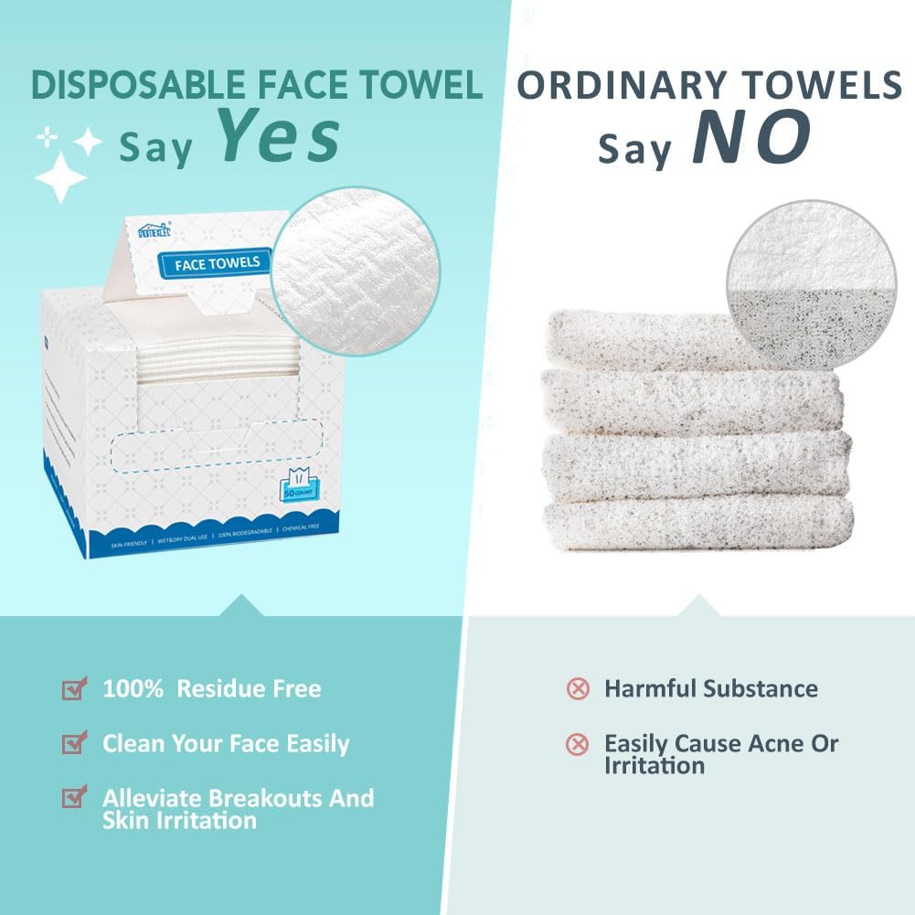 HOMEXCEL Face Towels, Disposable Face Towelette Ultra Soft & Absorbent HOMEXCEL