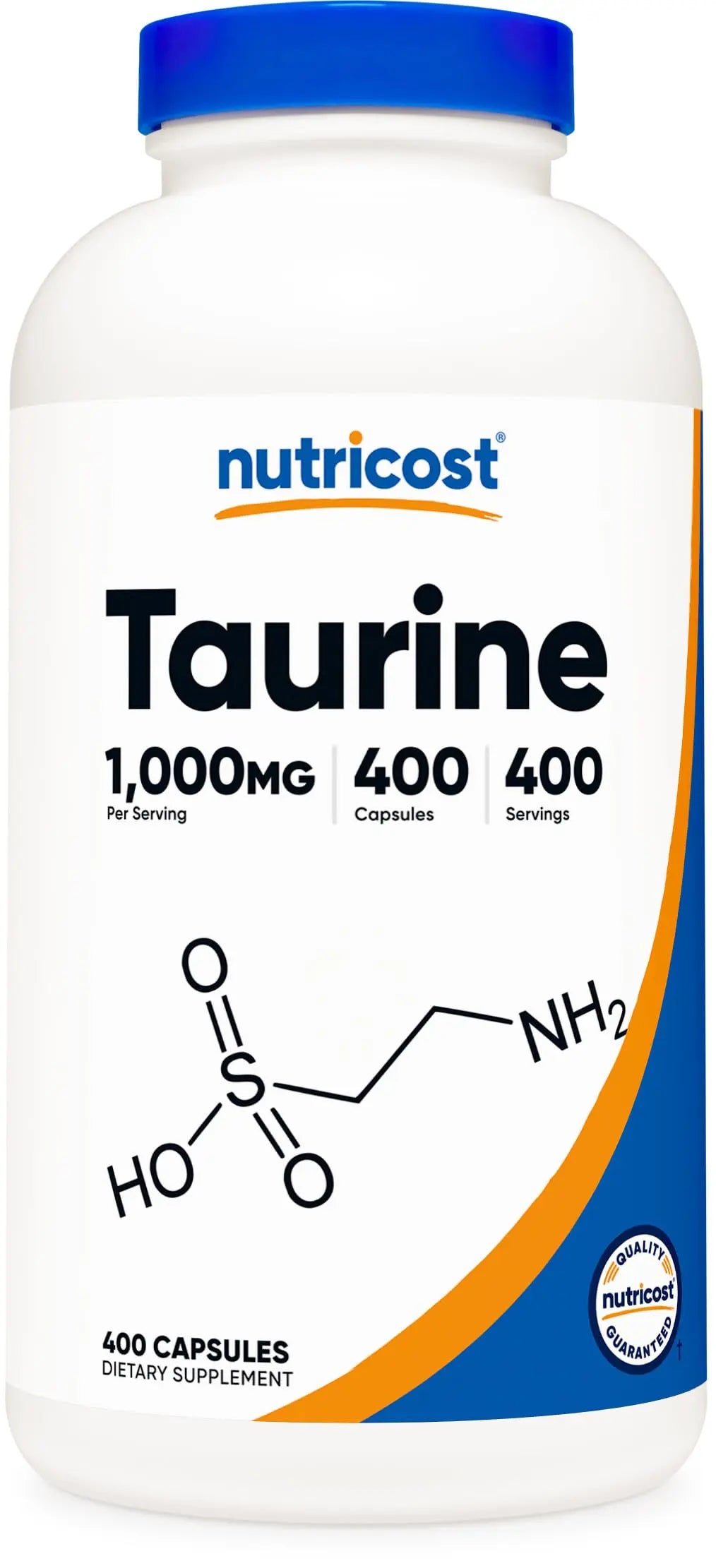 Nutricost Taurine 1000mg, 400 Capsules Nutricost