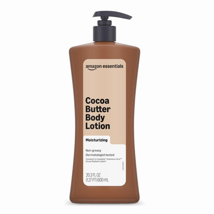 Amazon Essentials Cocoa Butter Body Lotion, Lightly Scented, 20.3 Fl Oz, Pack of 1 (Previously Amazon Basics) Amazon Essentials