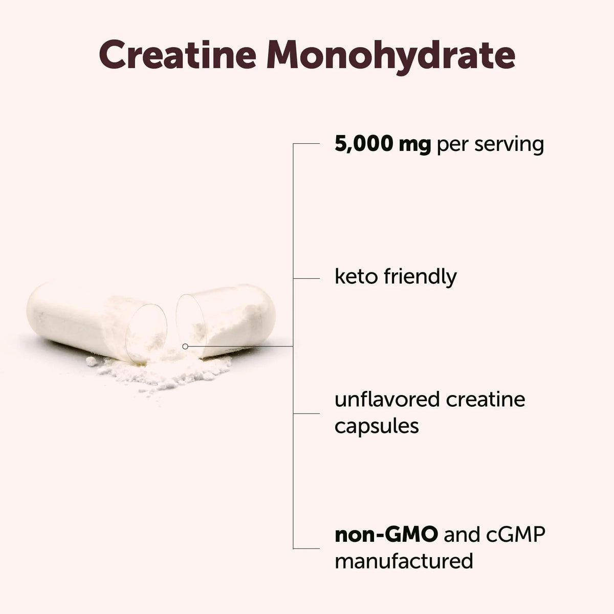 Creatine Monohydrate 5,000mg, 500 Capsules | Pure Creatine Pills – Micronized + Unflavored Powder Source, Easy Absorption | Keto, Non-GMO Micro Ingredients