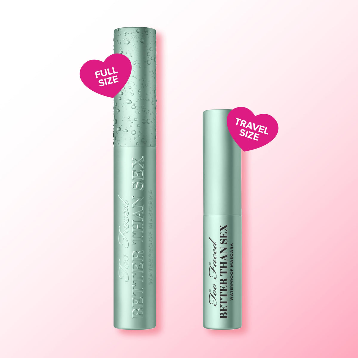 Too Faced Better Than Sex Waterproof Mascara | Volumizing and Lengthening Waterproof Mascara + Hourglass Brush | Formula for Dramatic Lashes | Cruelty-Free Eye Makeup, Black, Travel Size, 0.17 Fl Oz Too Faced