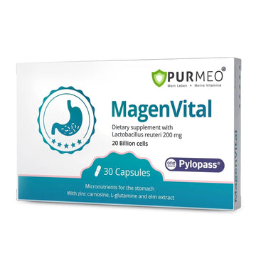 5-in-1 High Potency H. Pylori Probiotic, 1 Per Day - Supports Gastric Lining Integrity, Occasional Indigestion, Acid Comfort - Pylopass Lactobacillus Reuteri, Gluten Free, Vegan, 30ct, Made in Germany purmeo buy australia supplements