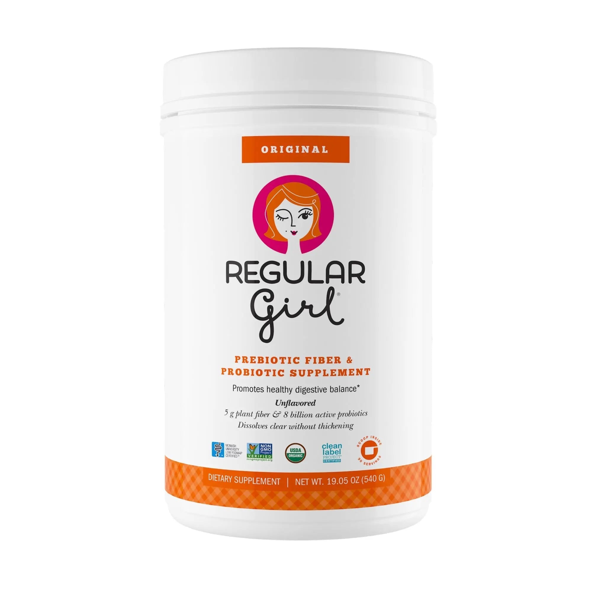 Regular Girl Organic Powder, Prebiotic Fiber Supplement and Probiotics for Women, Low FODMAP, 90 Day Bulk Supply, Unflavored, 90 Servings Regular Girl buy australia supplements