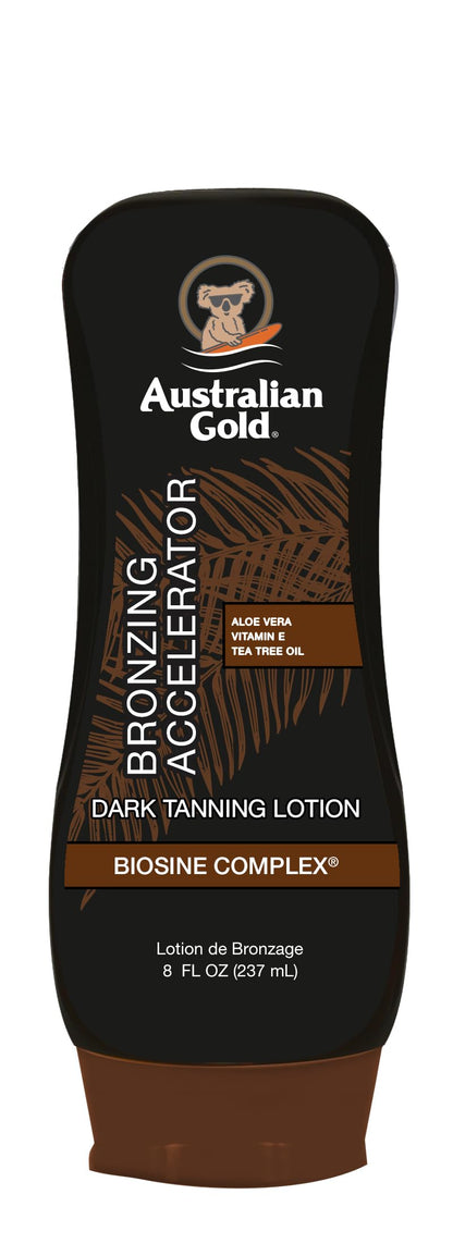 Australian Gold Dark Tanning Accelerator Lotion With Bronzer, 8 Ounce, New Package Same Formula, B003GX5SSC Australian Gold