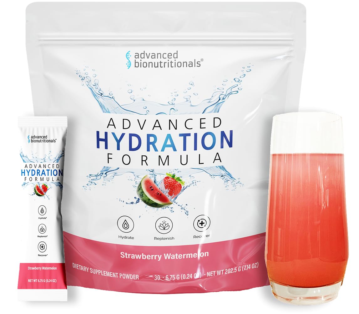 Advanced Bionutritionals Advanced Hydration Formula Electrolyte Drink Mix Powder with ElectroPrime®, L-Taurine, TyroPure™, B-Vitamins, Vitamin C – Strawberry Watermelon – 30 Stick Packs Advanced Bionutritionals buy australia supplements