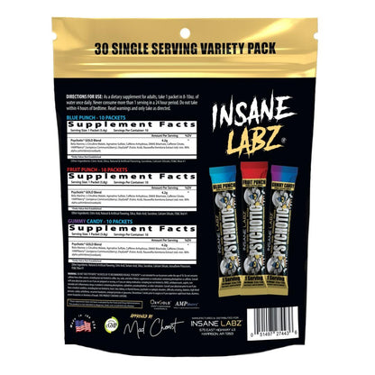 Insane Labz Psychotic Gold, High Stimulant Pre Workout Powder, Extreme Lasting Energy Focus, Pumps and Endurance with Beta Alanine, DMAE Bitartrate, NO Booster (35 Servings, Watermelon)