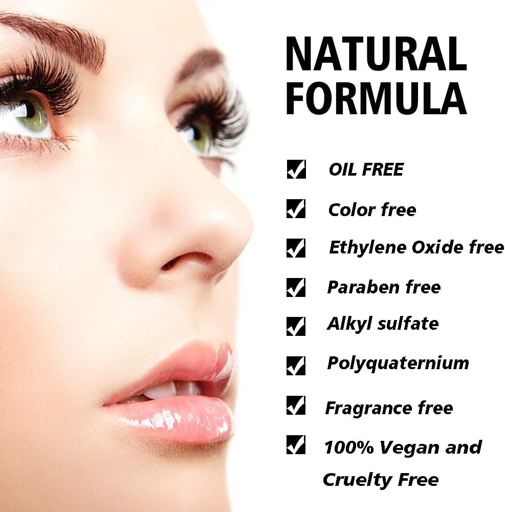 Mererke_Pretty Eyelash Extension Shampoo 60 ml + Brush - Eyelid Foaming Cleanser - Sensitive Paraben & Sulfate Free - Eyelash Wash and Lash Bath for Extensions - Salon Use and Home Care Mererke_Pretty