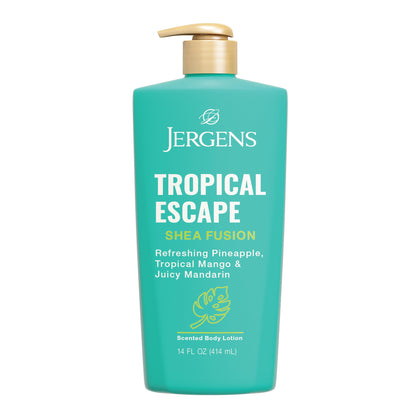 Jergens Shea Fusion Tropical Escape Body Lotion, Moisturizer with Shea Butter & Vitamin E, 14 Fl Oz Jergens
