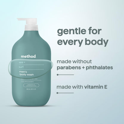 method Men’s Body Wash, Sea + Surf Scent, 28 fl oz Method