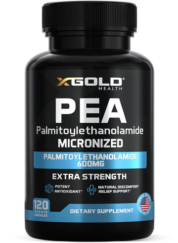 Palmitoylethanolamide Pea Supplement 600 mg | Micronized Pea 99% Highly Purified and Bioavailable | Made in USA | Supplement for Men and Women - 120 Capsules X Gold Health buy australia supplements