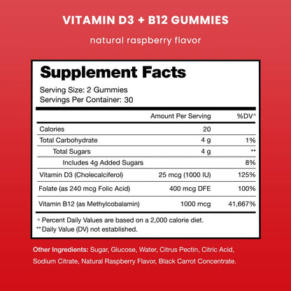 NutraChamps Vitamin D3 & B12, Methyl B12 Gummies for Adults & Kids, Enhanced with Vitamin D 3 & B9 Vitamin Folate, Natural Energy, Mood NutraChamps