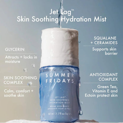 Summer Fridays Jet Lag™ Essentials - Mini Hydrating Skin Care Set With Jet Lag™ Mask, Eye Patches, Deep Hydration Face Serum & Hydration Mist - Travel Size Skincare Kit & Gift Set (4 Count) Summer Fridays