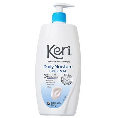 Keri Whole Body Therapy Original, Continuous Moisturization, 3 Essential Moisturizers (Vitamin E, Aloe and Sunflower Seed Oil), 20 Oz Keri
