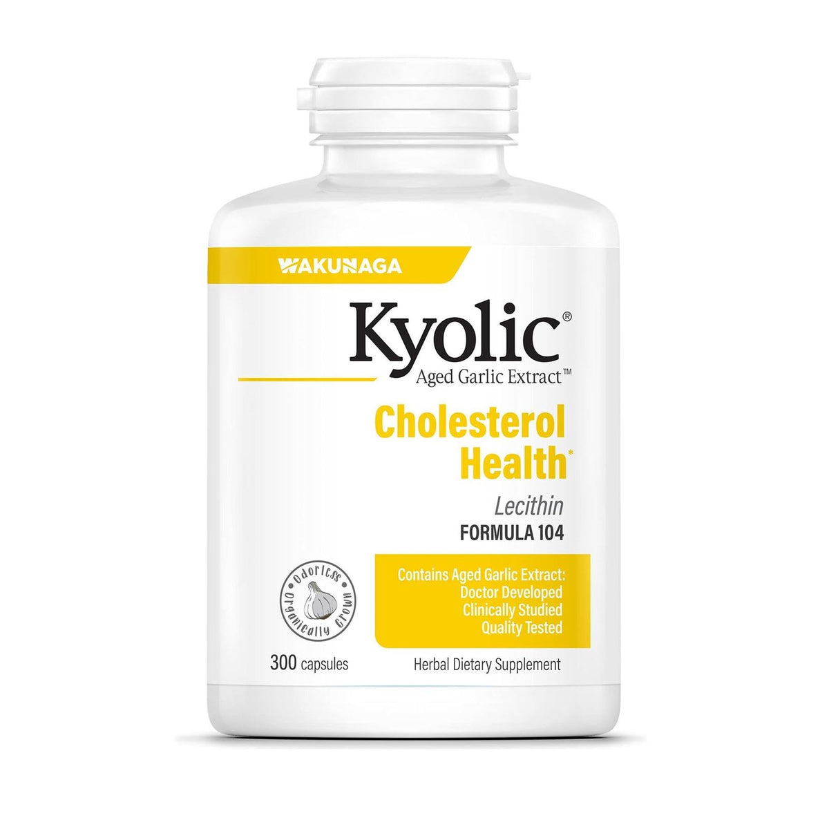 Kyolic Aged Garlic Extract Formula 104, Cholesterol Health*, 300 Capsules Kyolic