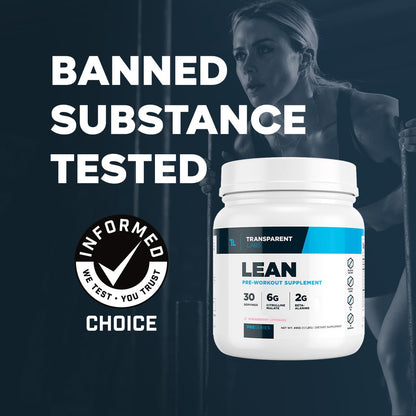 Transparent Labs Lean Pre-Workout - Body Recomposition Pre Workout for Men and Women with Acetyl L-Carnitine, Beta Alanine Powder, & PurCaf Organic Caffeine Powder - 30 Servings, Strawberry Lemonade