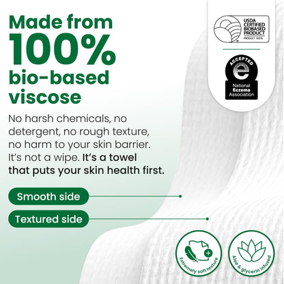 CLEAN SKIN CLUB Sensitive Skin Clean Towels® XL, Ultra-Soft Disposable Face Dry Wipes Infused with Aloe & Glycerin, XL - 1 Pack (50 count) CLEAN SKIN CLUB