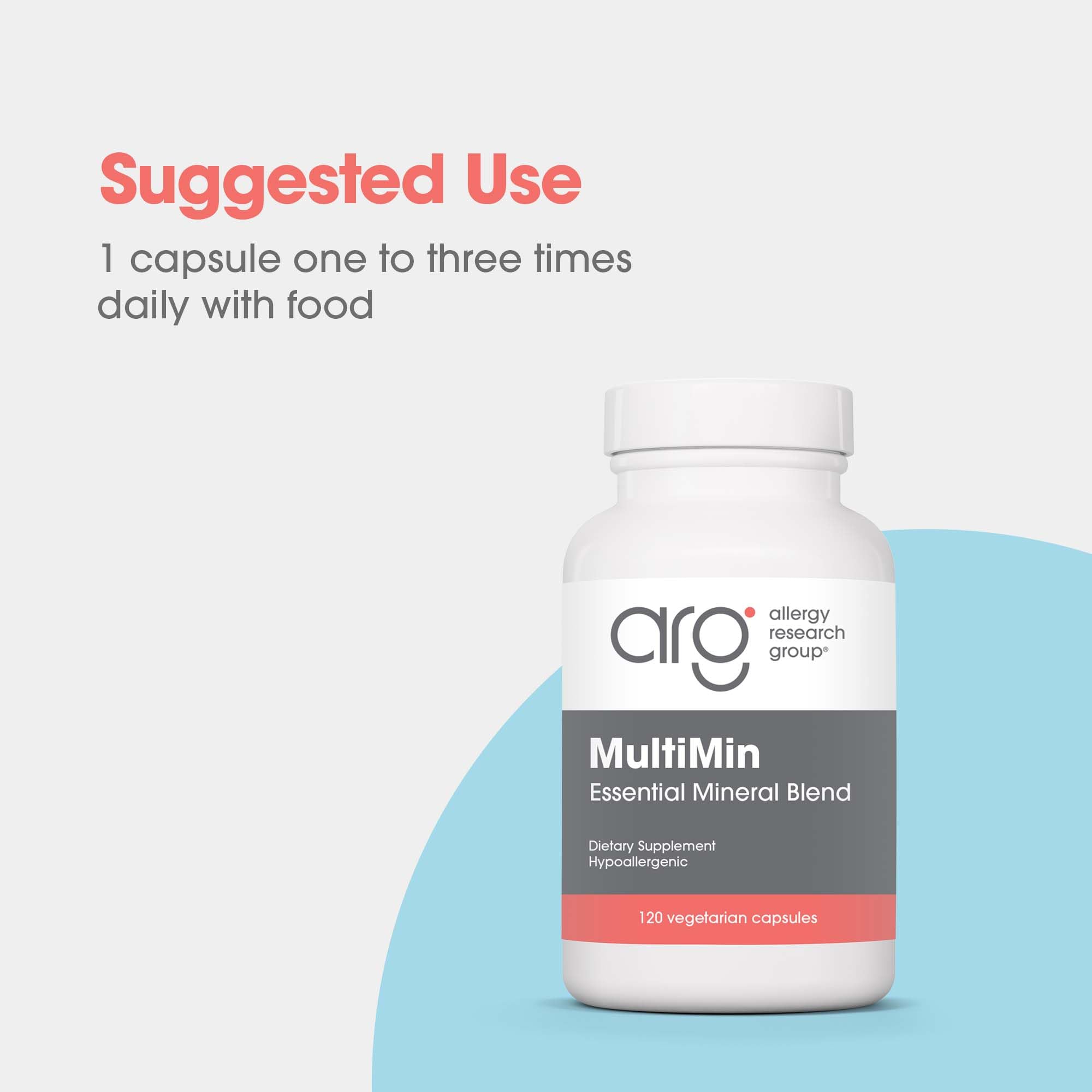 NutriCology MultiMin - Essential Mineral Blend with Macro Trace & Ultra Trace Minerals - Supports Mineral Balance Absorption & Cellular Function - 120 Servings - 120 Vegetarian Capsules Allergy Research Group buy australia supplements