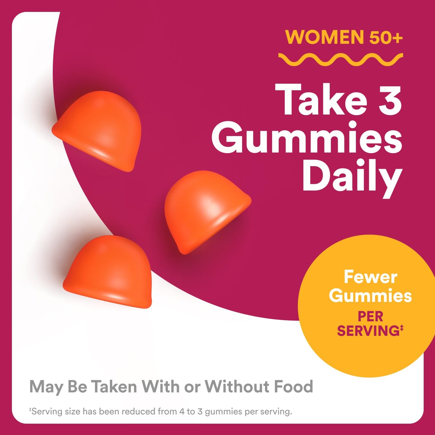 SmartyPants Multivitamin Gummy for Women 50 and Over, Omega 3 (DHA/EPA), Methylfolate, CoQ10, Vitamin D3, C, Vitamin B12, B6, A, K, Biotin SmartyPants