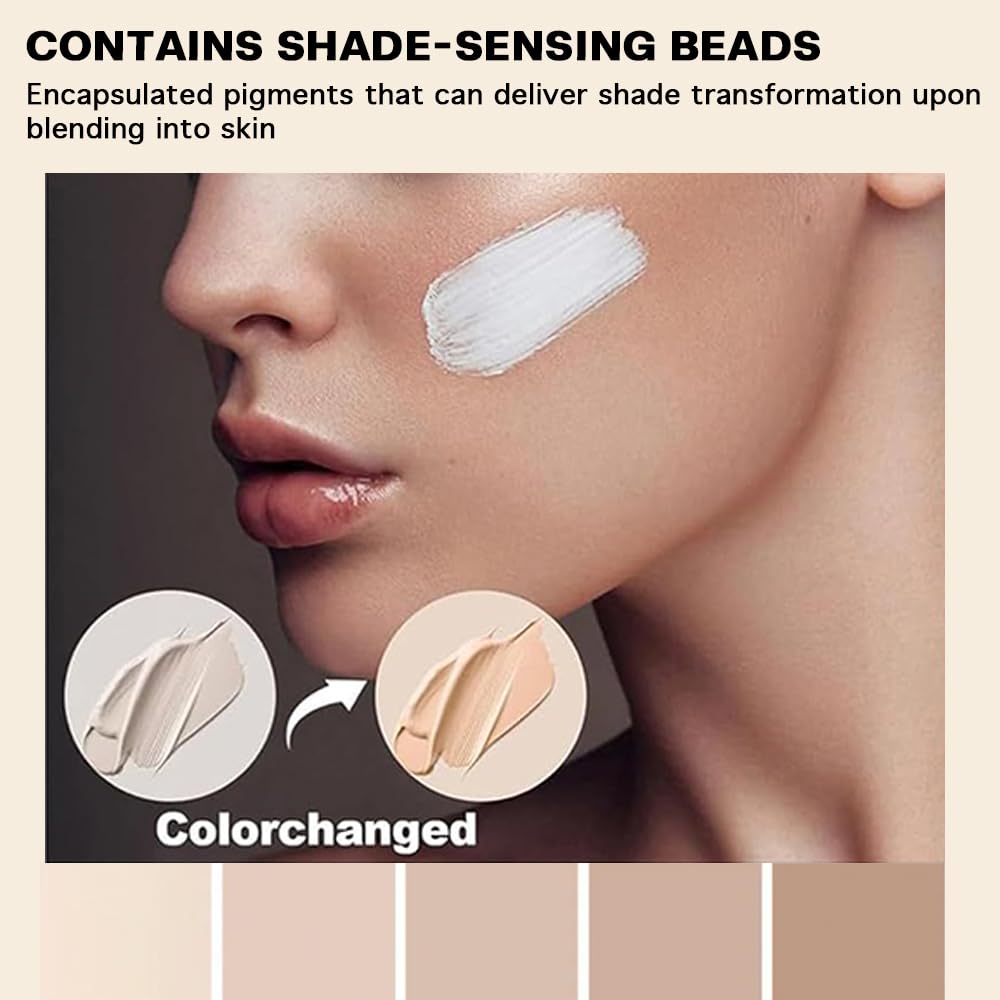 Foundation 4 in 1 - Color Changing Foundation, Medium Spectrum with SPF 50, Hypoallergenic Hydrating Liquid Concealer, Long-lasting & Waterproof Natural Finish - 1.0 fl oz VBEYD