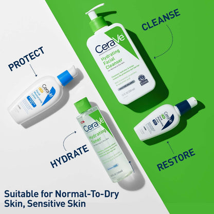 CeraVe Hydrating Toner for Face Non-Alcoholic with Hyaluronic Acid, Niacinamide, and Ceramides for Sensitive Dry Skin, Fragrance-Free Non Comedogenic, Full Size, 6.8 Fl Oz CeraVe