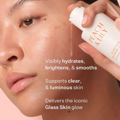 Peach & Lily - Glass Skin Refining Serum for Face (1.35 ounces) - Hyaluronic Acid Niacinamide Serum - Sensitive Skin - Vitamin B3, Peach & Yam, Peptides - Self Care, Vegan, Cruelty Free, Korean Beauty Peach & Lily