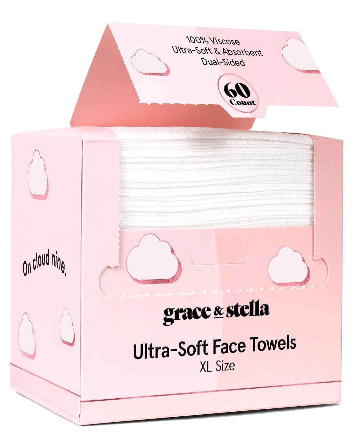grace & stella Face Towels Disposable XL- Travel Essentials (60 Count) grace & stella