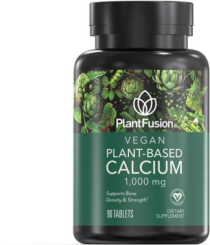PlantFusion Vegan Calcium, Premium Plant Based Calcium (1000mg) Sourced from Icelandic Red Algae, Plus Magnesium, D3, K2 PlantFusion