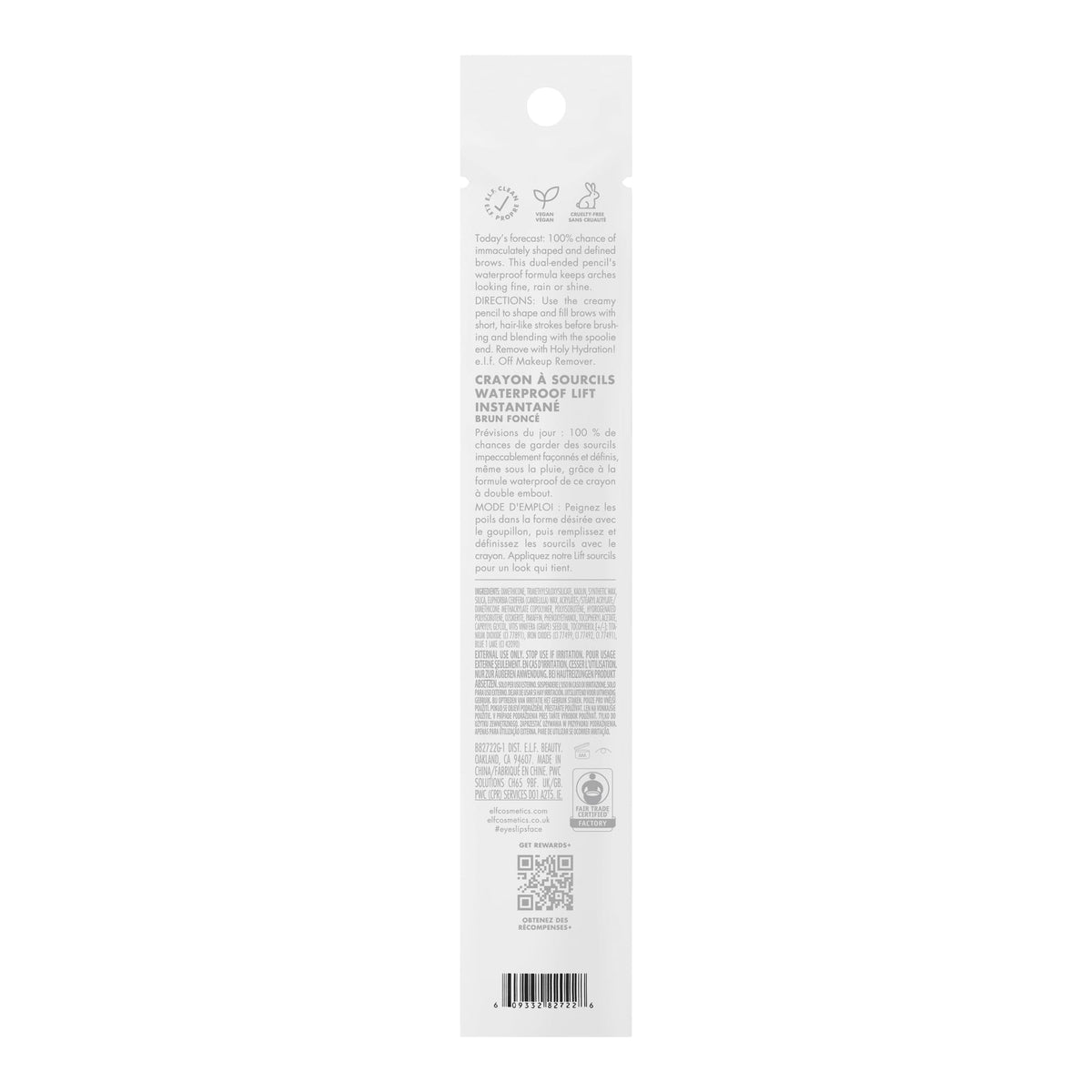 e.l.f. Instant Lift Waterproof Eyebrow Pencil, Deep Brown e.l.f.