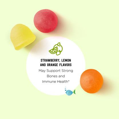 Amazon Brand - Mama Bear Organic Kids Vitamin D3 25 mcg (1000 IU) Gummies per serving, Bone and Immune Health, Strawberry, 80 Count Mama Bear