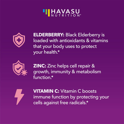 Elderberry Gummies for Kids with Vitamin C & Zinc, Berry, 30 Servings | Vegan, Non-GMO, Gluten Free Immune Support for Children, Daily Defense with Antioxidants & Essential Nutrients, 60 Count Gsupps Australia