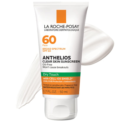 La Roche-Posay Anthelios Clear Skin Oil Free Face Sunscreen, SPF 60 1.7oz La Roche-Posay