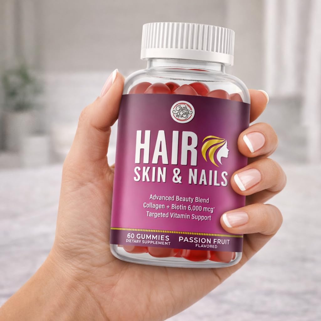 Grab The Gold Hair Skin & Nails Vitamins for Women | Gummies with 6000mcg Biotin & Collagen | 10 Essential Vitamin & Minerals | Gluten-Free, Non-GMO, Passion Fruit Flavor | 1 Month Supply, Made in USA Grab The Gold buy australia supplements