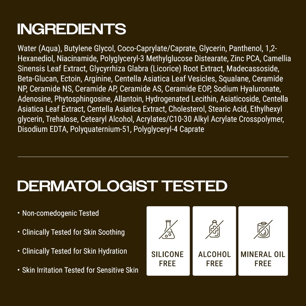 YUMU Cica Exosome Zinc Blemish Relief Cream, Face Moisturizer for Sensitive, Acne-Prone Skin, Lightweight, Breakouts, Barrier Repair, Hydration, Soothing, Oil-Free, Korean Skincare (80 ml/2.70 fl.oz.) YUMU