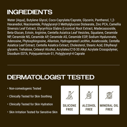 YUMU Cica Exosome Zinc Blemish Relief Cream, Face Moisturizer for Sensitive, Acne-Prone Skin, Lightweight, Breakouts, Barrier Repair, Hydration, Soothing, Oil-Free, Korean Skincare (80 ml/2.70 fl.oz.) YUMU