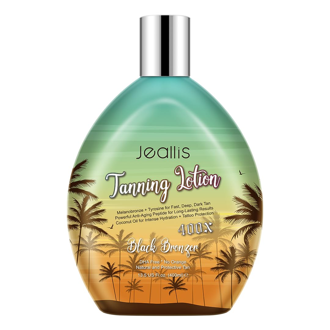 Jeallis Extreme Dark Tanning Lotion Accelerator for Indoor Tanning Beds & Outdoor Sun Tan with Bronzer to Get Dark Fast Tan jeallis
